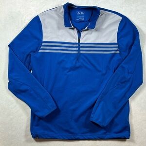 Adidas ClimaCool Medium Pullover Navy Gray Quarter 1/4 Zip Pullover Golf Sweater